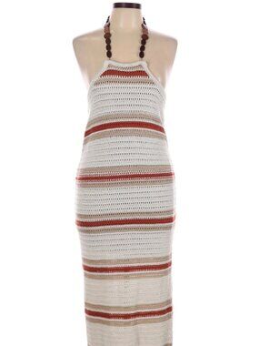 Jluxlabel Sand/Orange Crochet Halter Dress